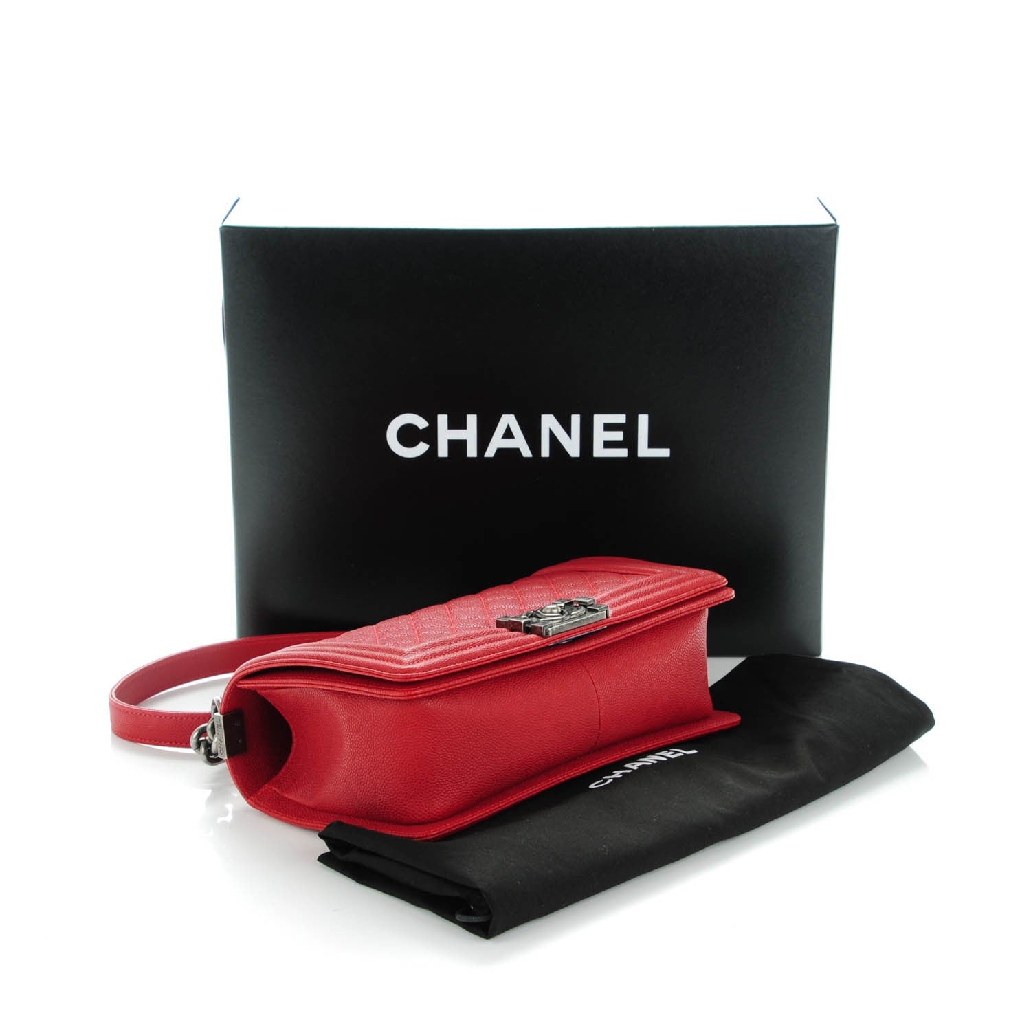 Chanel Caviar Quilted Medium Boy Flap Red 4 of 7
