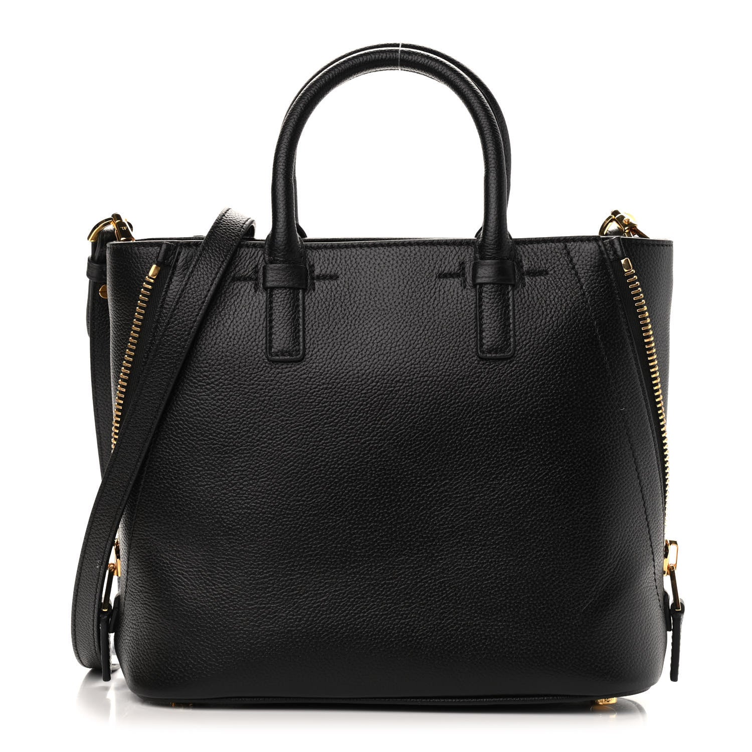 Tom Ford Pebbled Calfskin Medium Jennifer Zip Tote Black 1 of 8