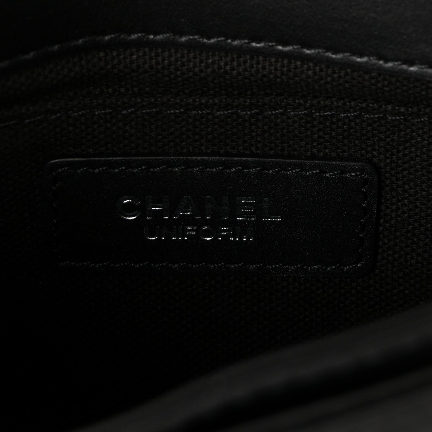 Calfskin Quilted CC Uniform Flap Belt Bag Black