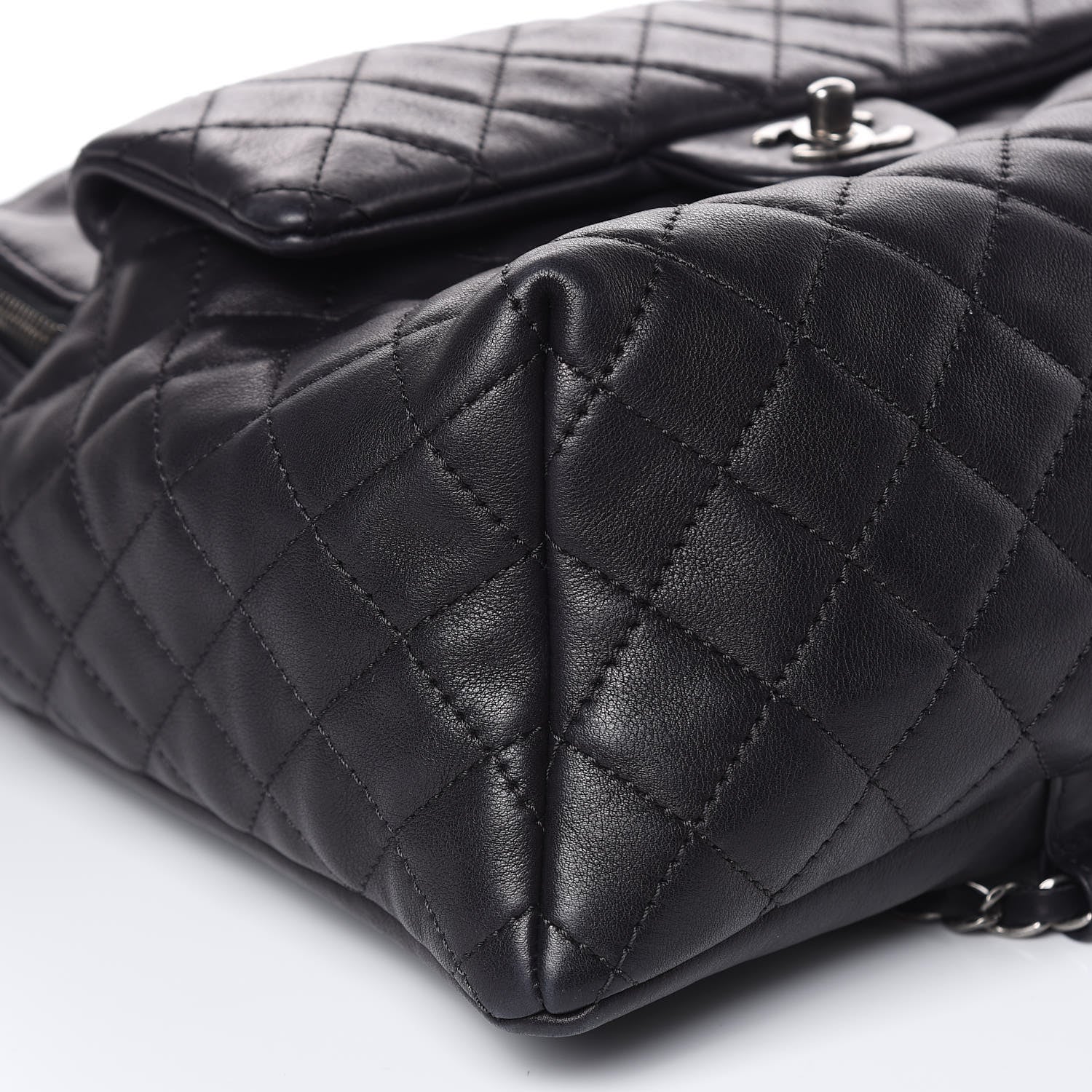 Chanel Lambskin Quilted Drawstring Backpack Navy Blue 8 of 15