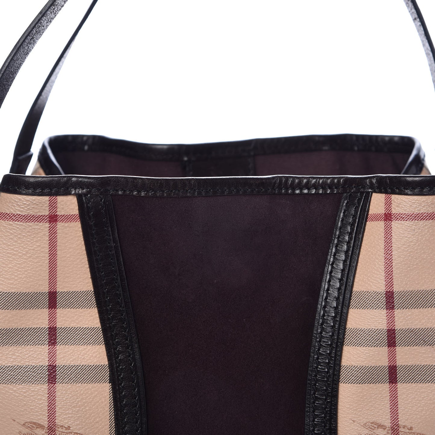 Suede Haymarket Check Colorblock Small Canterbury Tote Plum