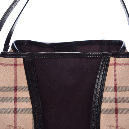 Burberry Suede Haymarket Check Colorblock Small Canterbury Tote Plum 12 of 12