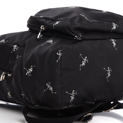 Alexander McQueen Nylon Dancing Skeleton Backpack Black White 6 of 11