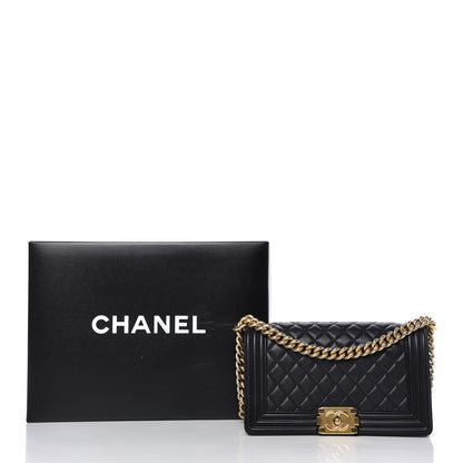 Chanel Lambskin Quilted Medium Boy Flap Black 10 of 10