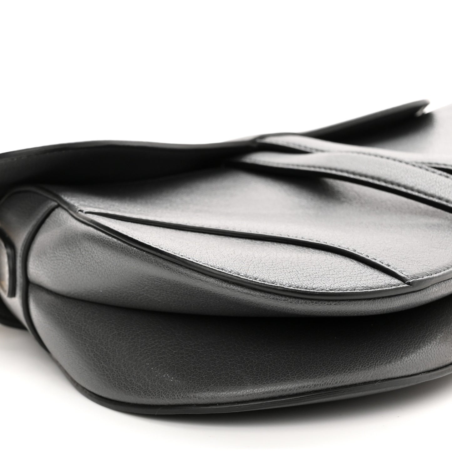 Shiny Goatskin Saddle Bag Grey