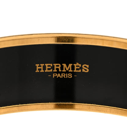 Hermes Enamel Printed Caleche Wide Bracelet 65 Jaune De Mars 4 of 6
