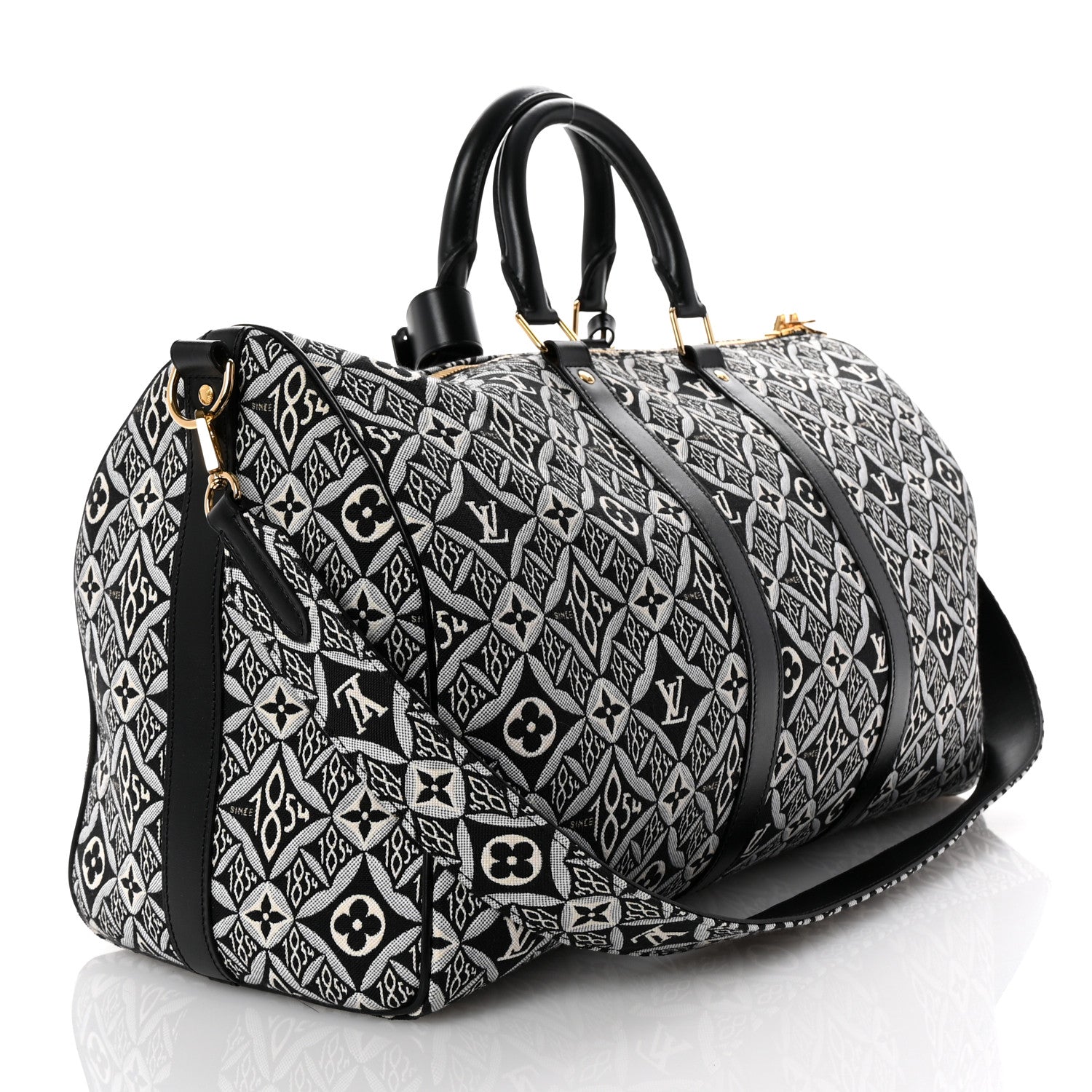 Louis Vuitton Jacquard Since 1854 Keepall Bandouliere 45 Grey 2 of 8