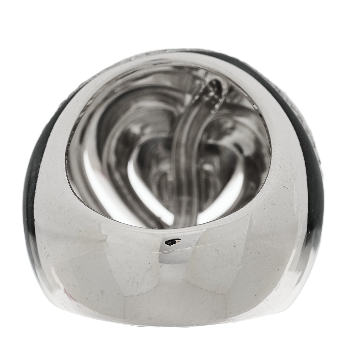 18K White Gold Diamond Heart Xtravaganza Cocktail Ring 54 6.75