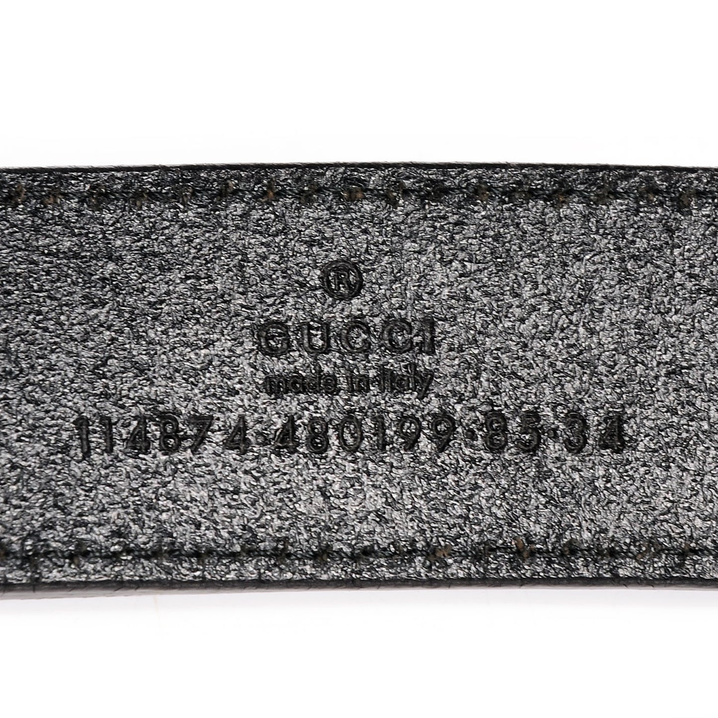 Leather GG Silver Belt Black 85/34
