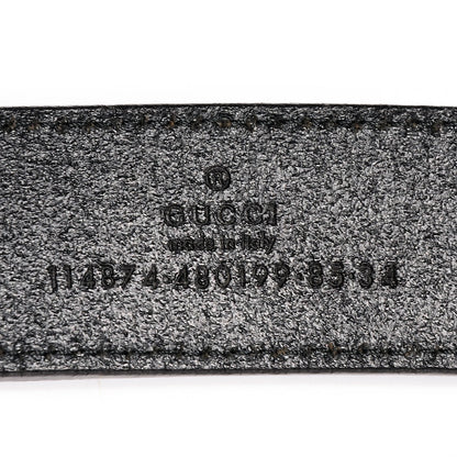 Gucci Leather GG Silver Belt Black 85/34 3 of 4