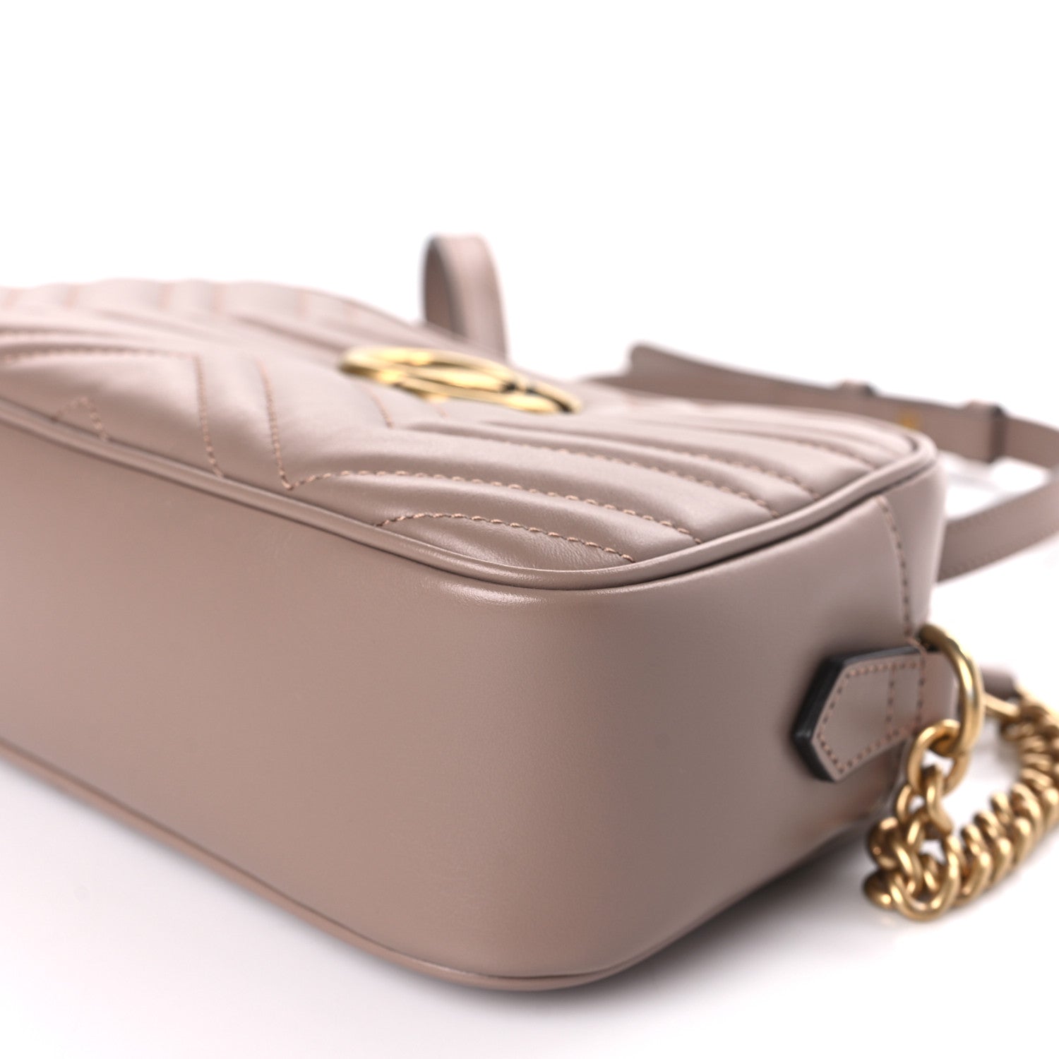 Gucci Calfskin Matelasse Small GG Marmont Chain Shoulder Bag Porcelain Rose 9 of 10
