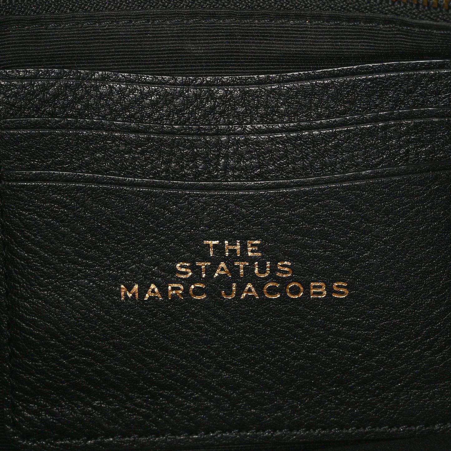 Grained Calfskin Quilted Double Stitched The Status Shoulder Bag Black