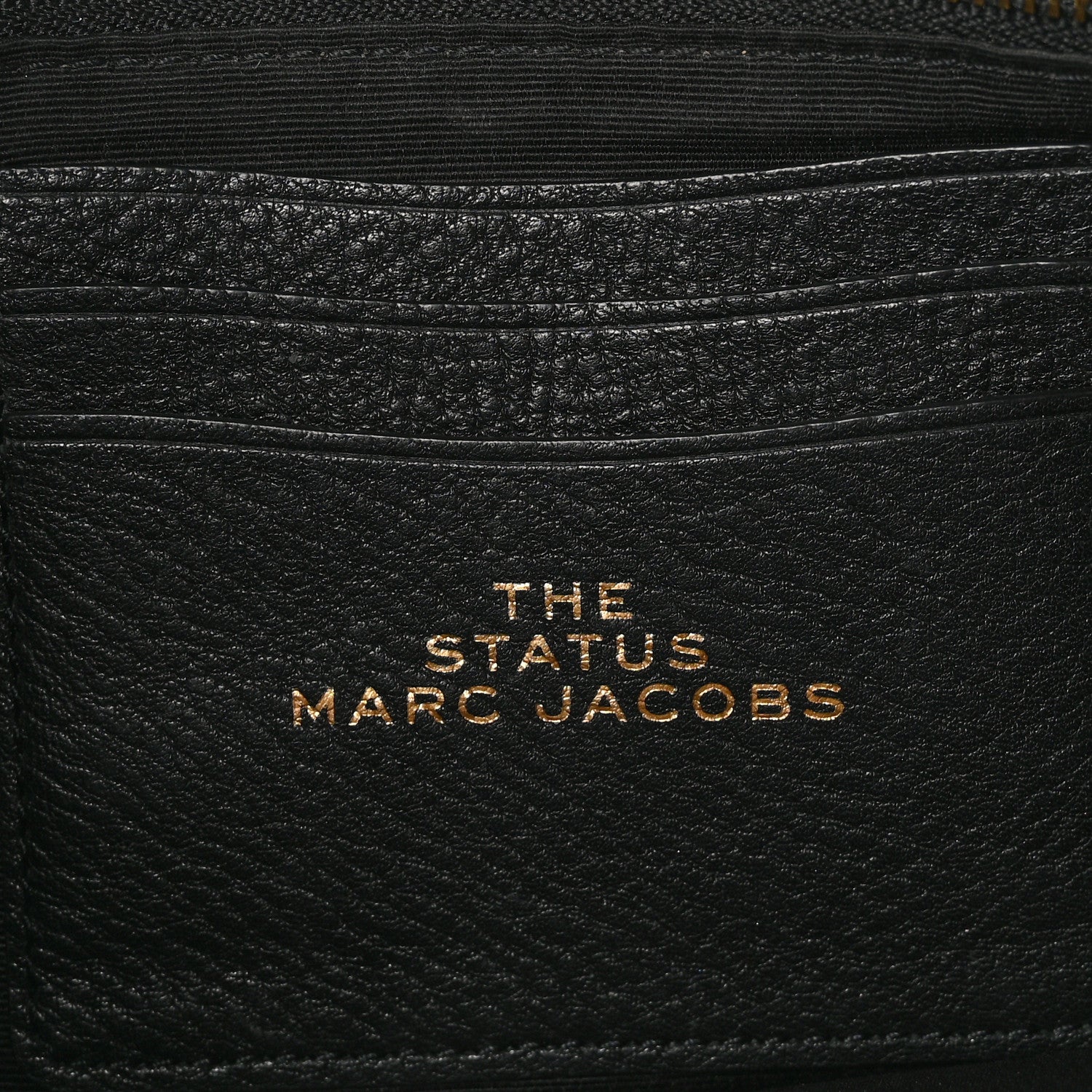 Marc Jacobs Grained Calfskin Quilted Double Stitched The Status Shoulder Bag Black 6 of 9
