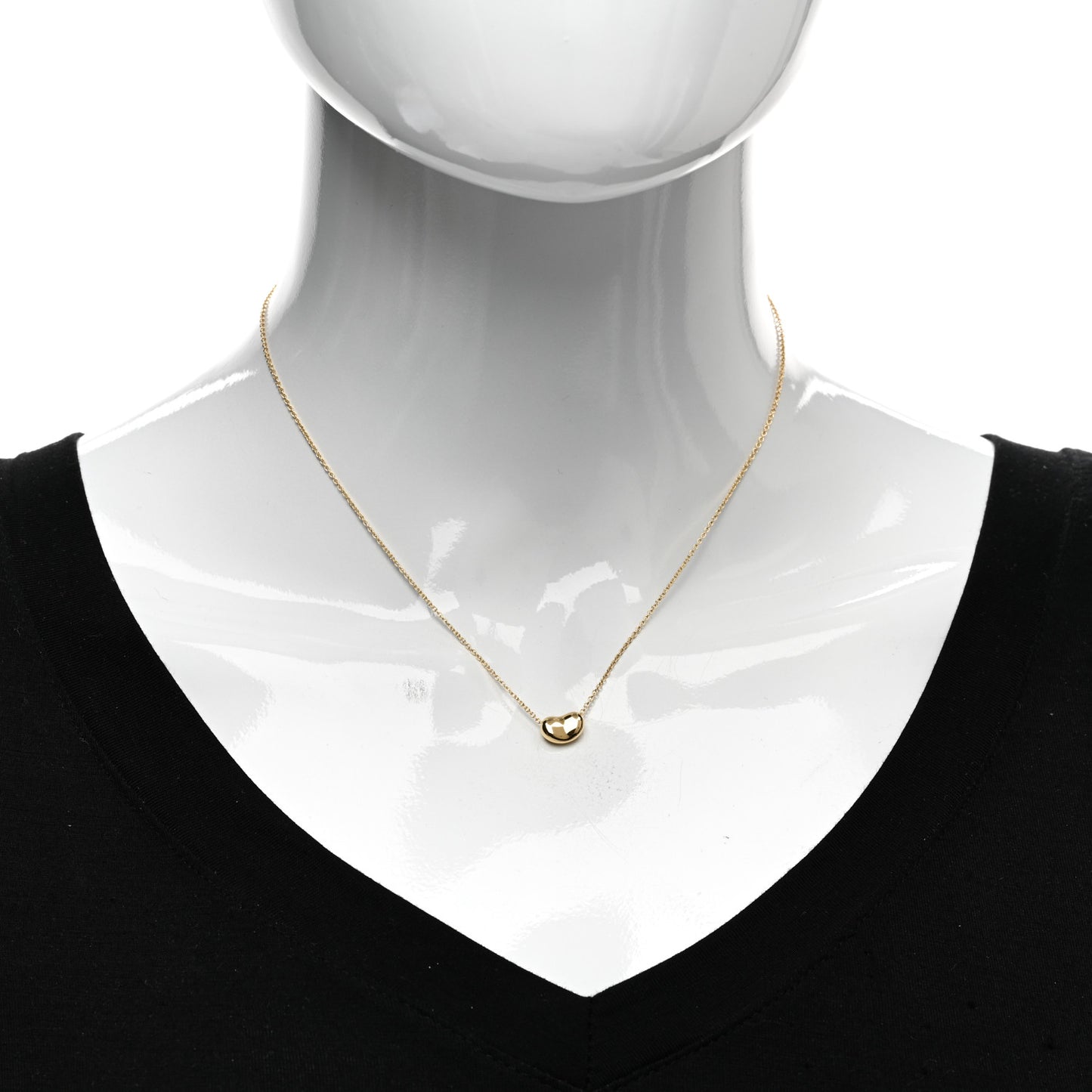 18K Yellow Gold 9mm Elsa Peretti Bean Pendant Necklace