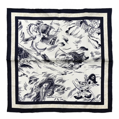 Gucci X DISNEY Cotton Donald Duck Seastorm Scarf Black 1 of 4