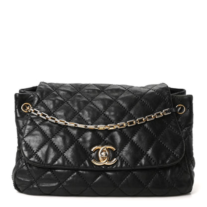 Chanel Aged Calfskin Quilted Accordion Flap Black 1 of 10