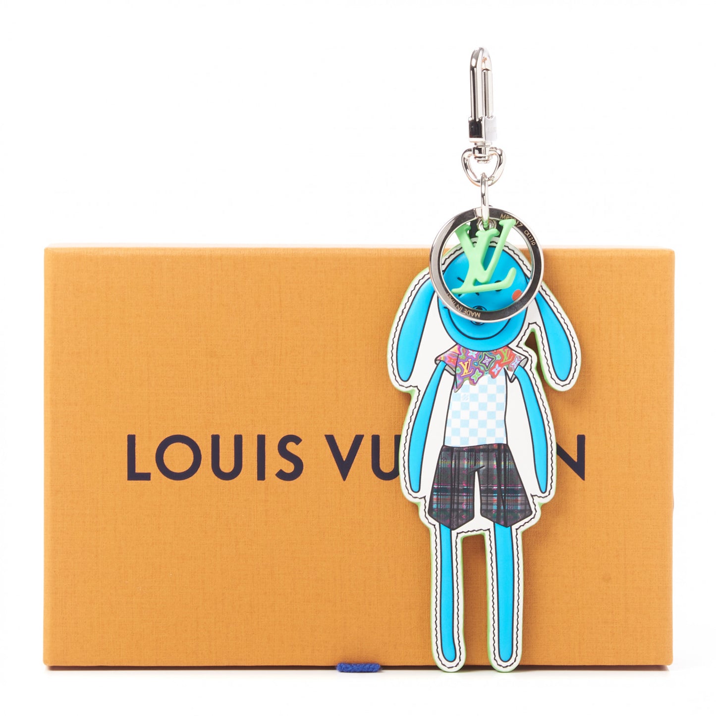 Calfskin Embossed Monogram LV Friends Rabbit Key Holder