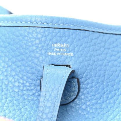 Hermes Taurillon Clemence Amazone Evelyne TPM Bleu Paradis Bleu Saphir 6 of 9