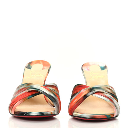Christian Louboutin Crepe Satin Ombre Nicol Is Back 85 Slide Sandals 37 Loubi 2 of 7