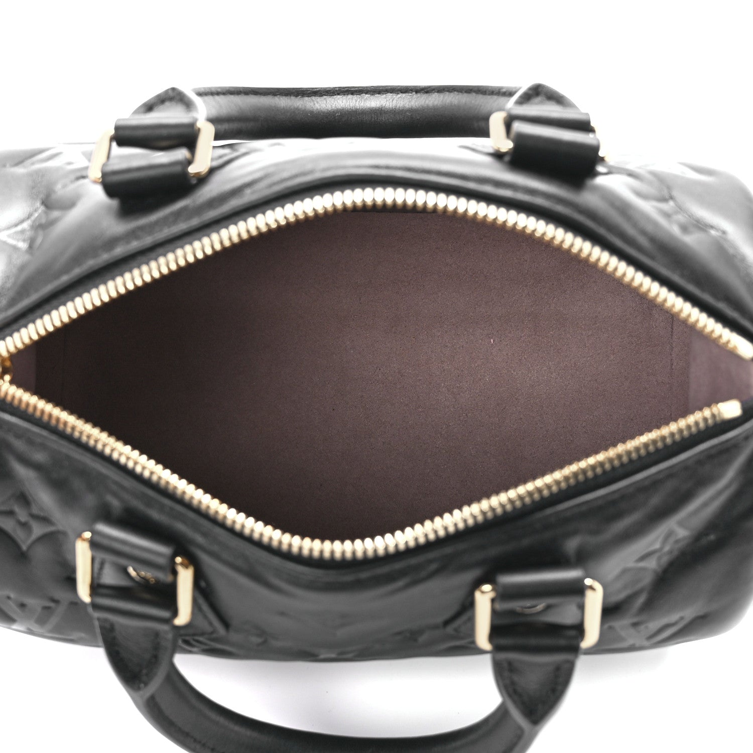 Louis Vuitton Lambskin Embossed Monogram Speedy 22 Bandouliere Black 5 of 10
