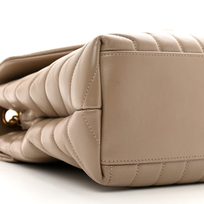 Saint Laurent Calfskin Y Quilted Monogram Medium Loulou Chain Satchel Dark Beige 9 of 10
