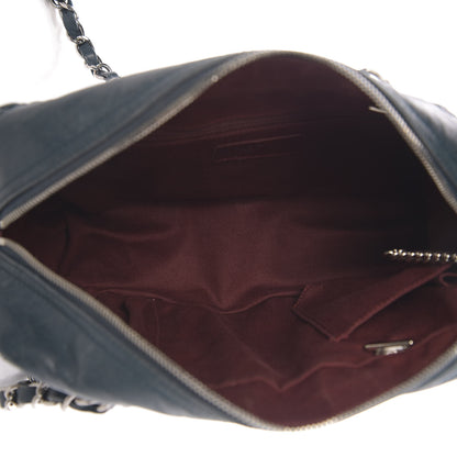Chanel Aged Calfskin Quilted Cotton Club Bowler Blue 5 of 11