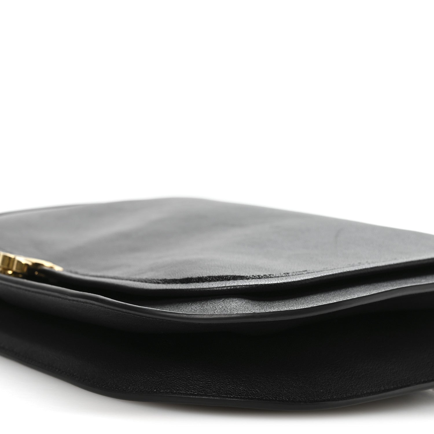 Celine Shiny Lambskin Soft Triomphe Besace Bag Black 10 of 11