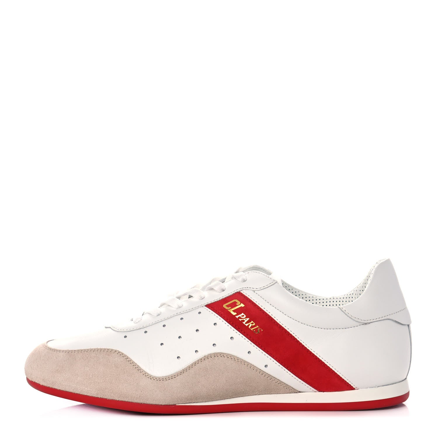Christian Louboutin Calfskin Suede My K Low Donna Flat Sneakers 40 Bianco 1 of 10