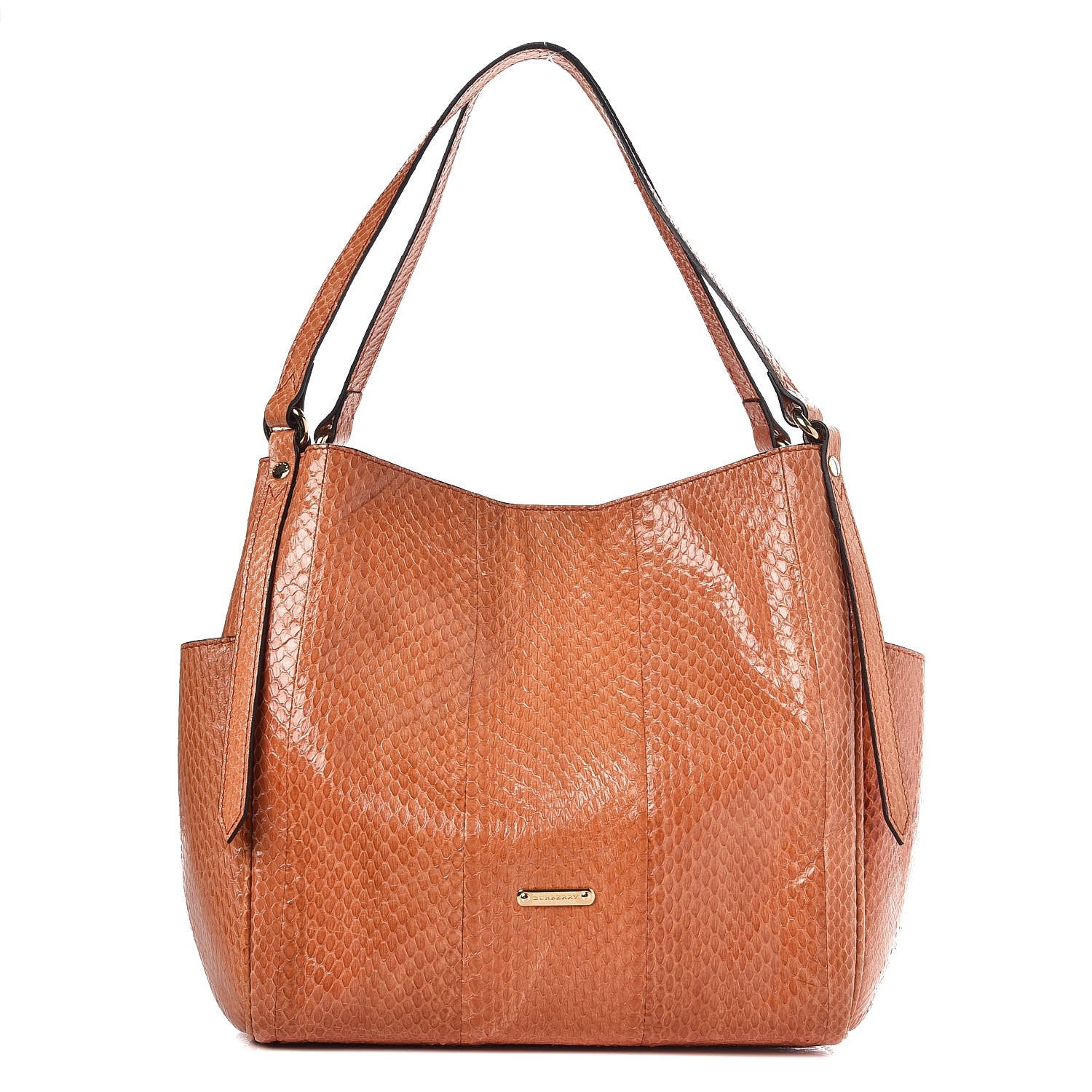 Burberry Watersnake Small Canterbury Tote Bright Tortoise 1 of 12