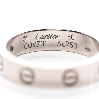 Cartier 18K White Gold Diamond 4mm LOVE Wedding Band Ring 50 5.25 3 of 3