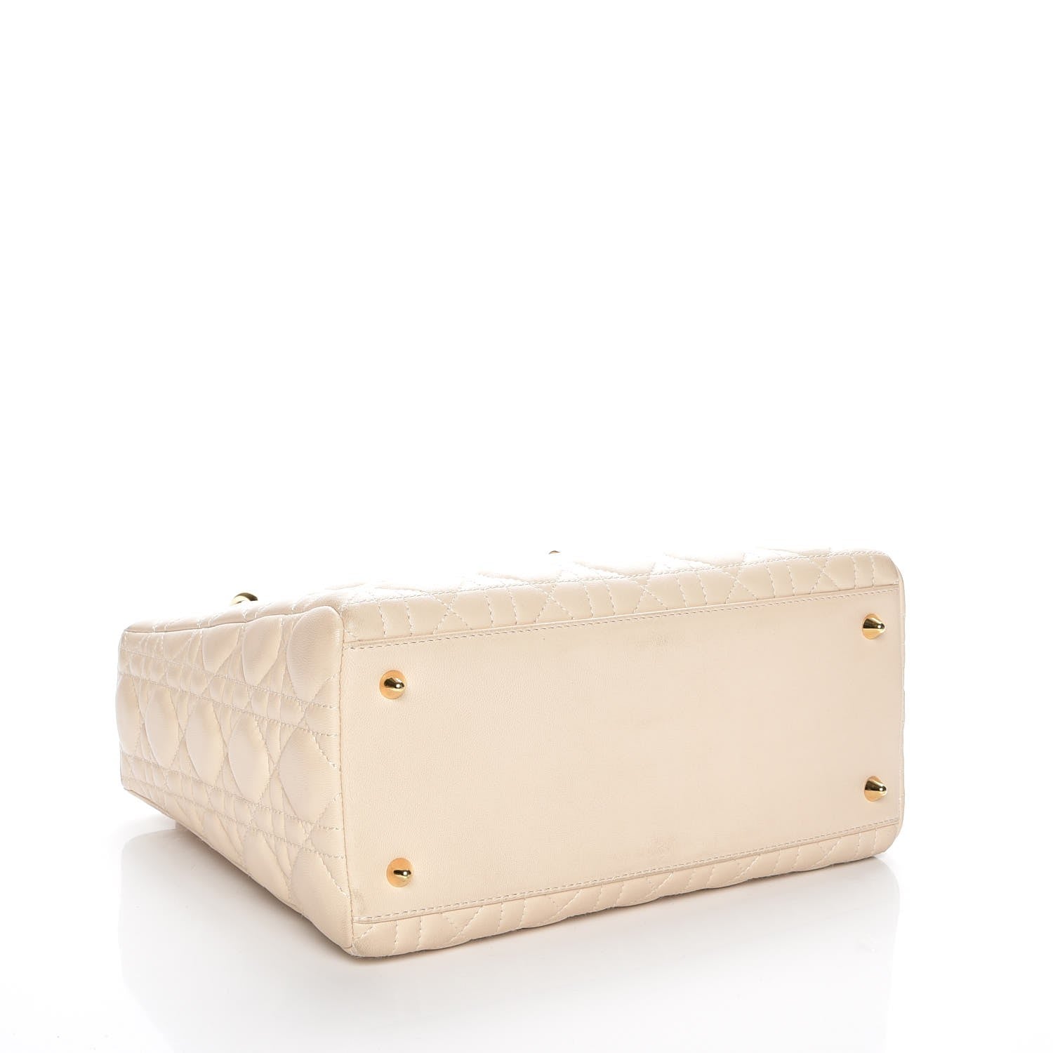 Christian Dior Lambskin Cannage Medium Lady Dior Light Beige 4 of 10