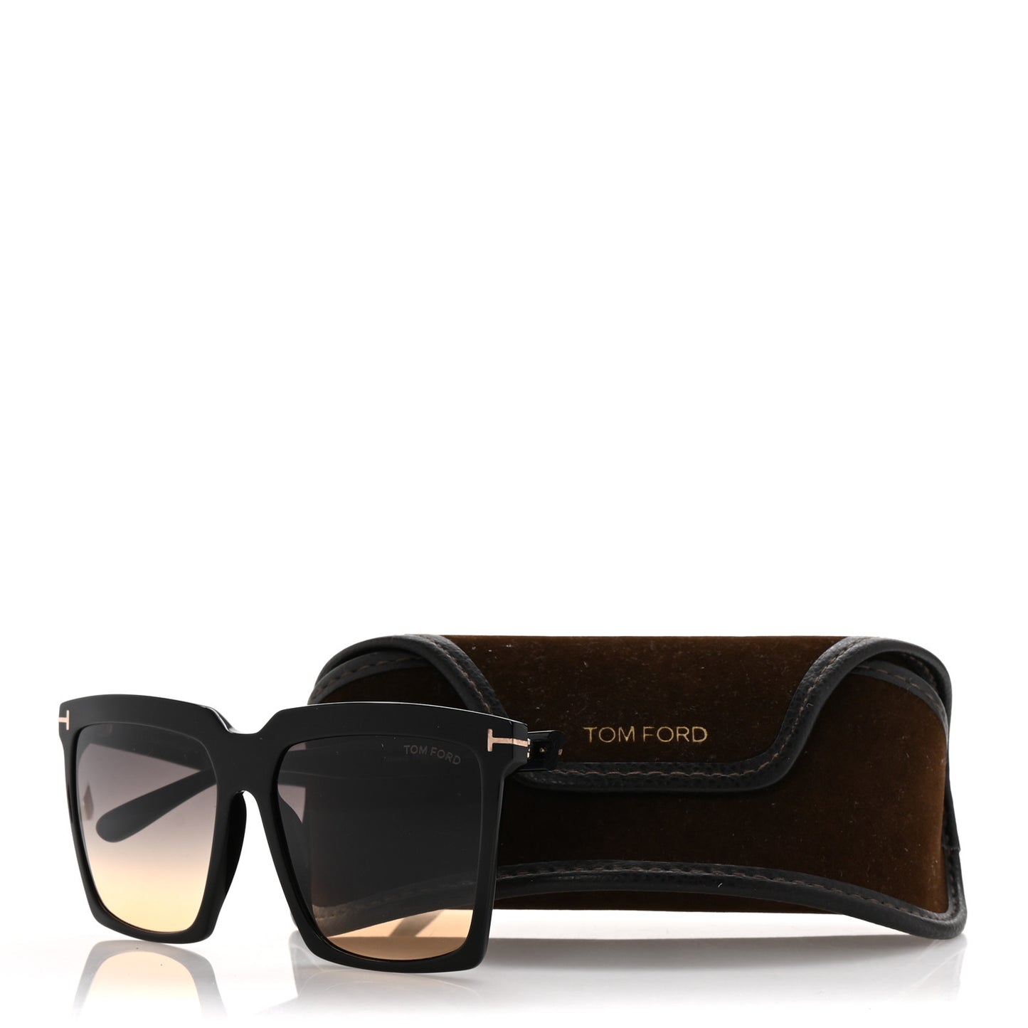 Acetate Sabrina Square Sunglasses TF764 Black