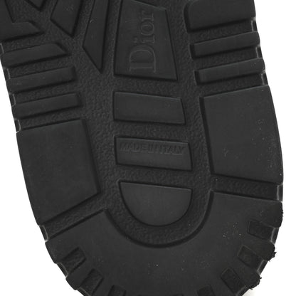 Christian Dior Shearling Canvas Lurex Embroidered Dway 10mm Slide Sandals 40 Black Natural 7 of 9