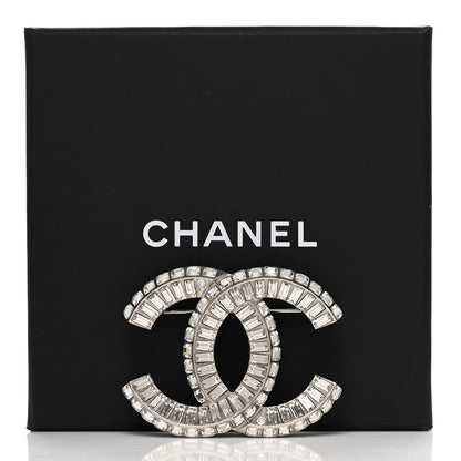 Chanel Baguette Crystal CC Brooch Silver 5 of 5