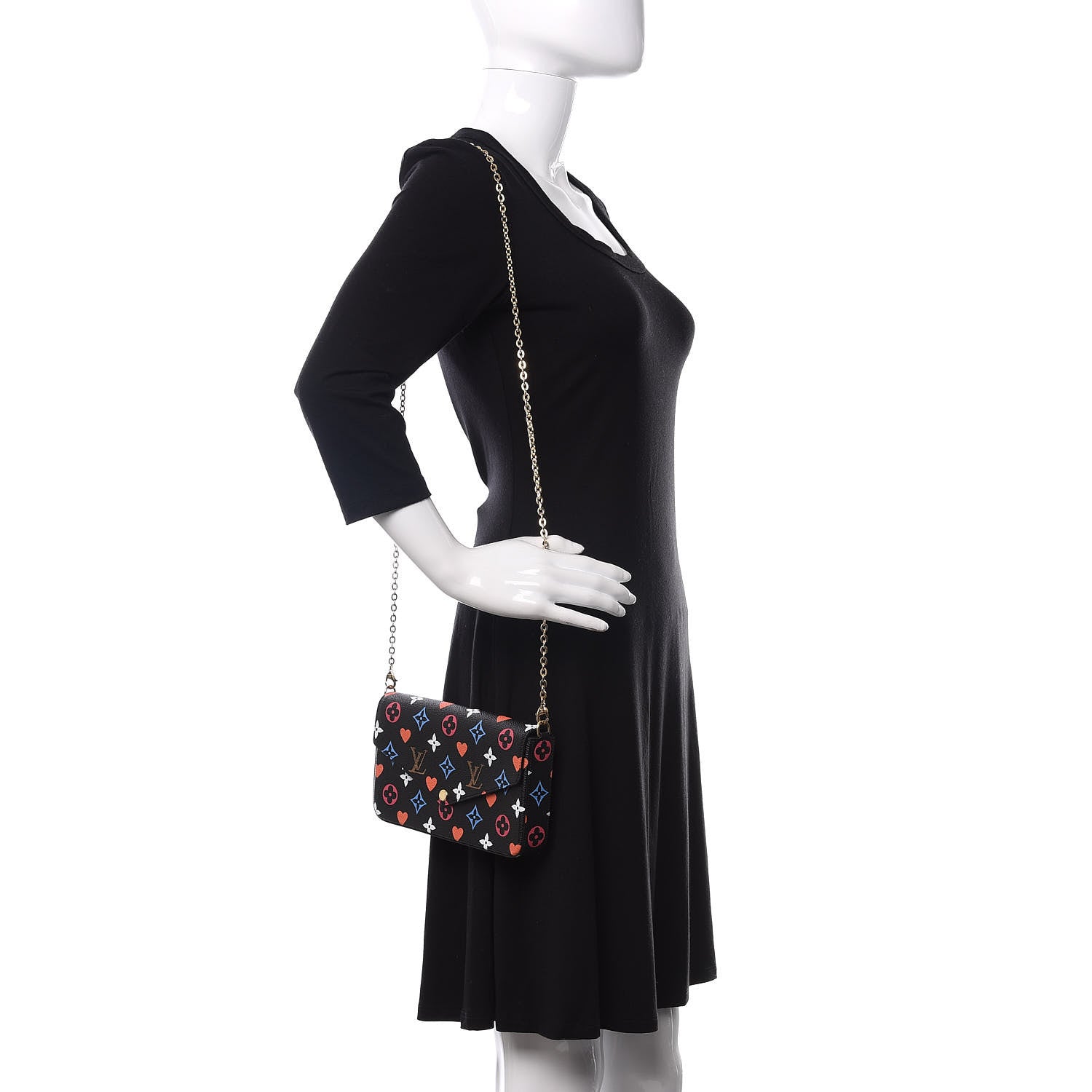 Louis Vuitton Game On Felicie Chain Wallet Black 2 of 12