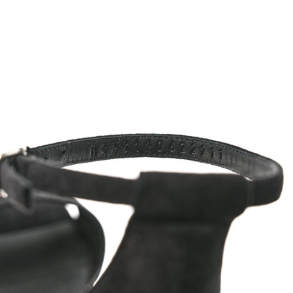 Hermes Suede Goatskin Glam 105 Sandals 37 Black 6 of 9
