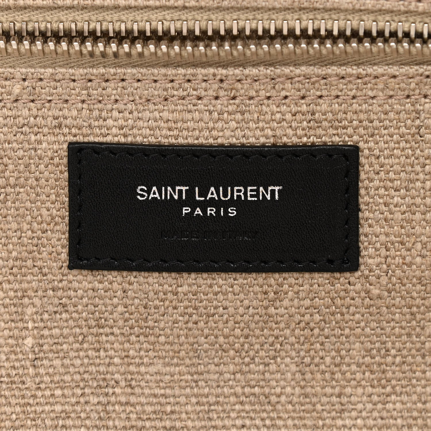 Saint Laurent Linen Calfskin Rive Gauche Tote Optic White 6 of 10