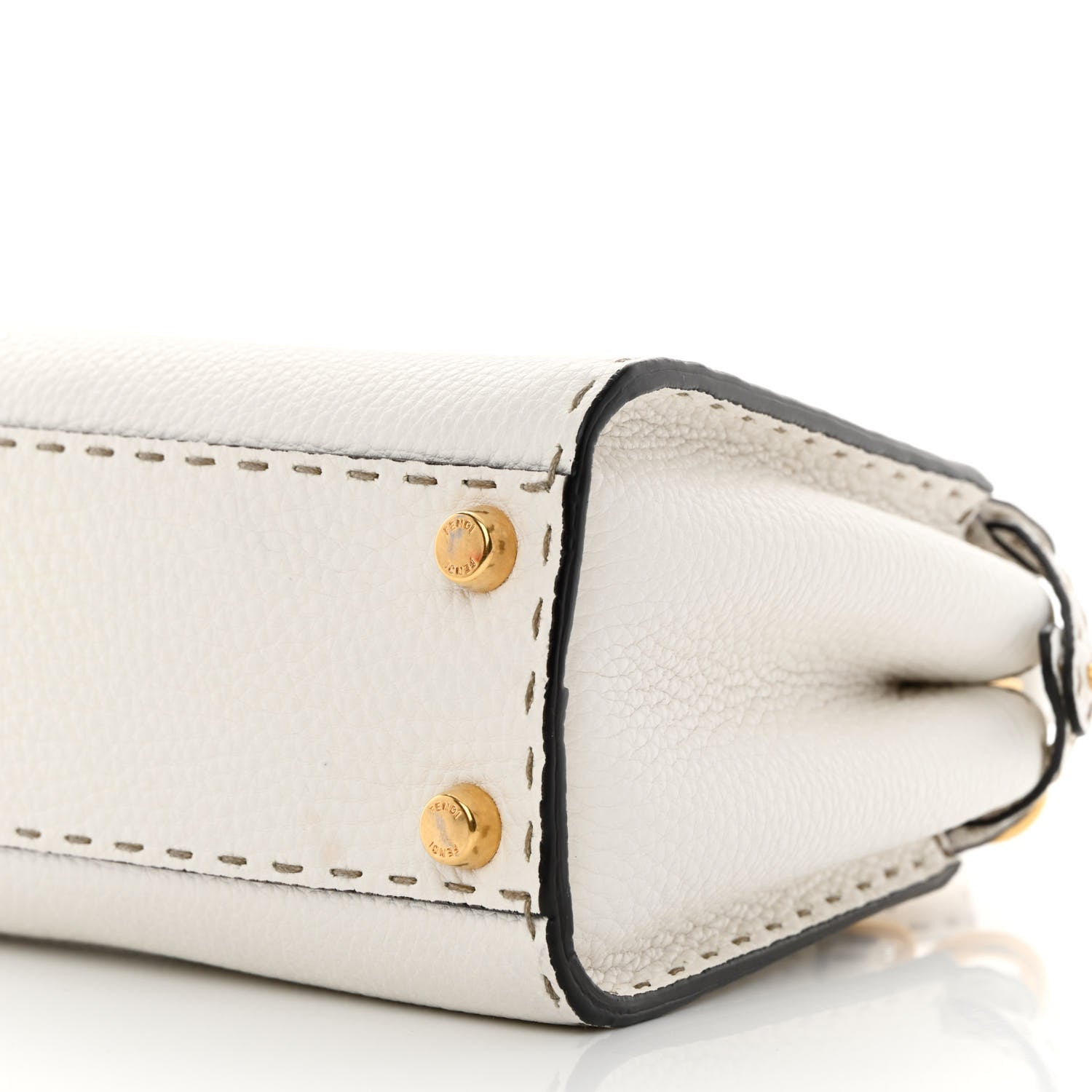 Fendi Cuoio Romano Selleria Mini Peekaboo Iconic Satchel White 11 of 14