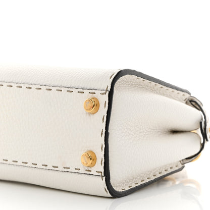 Fendi Cuoio Romano Selleria Mini Peekaboo Iconic Satchel White 11 of 14