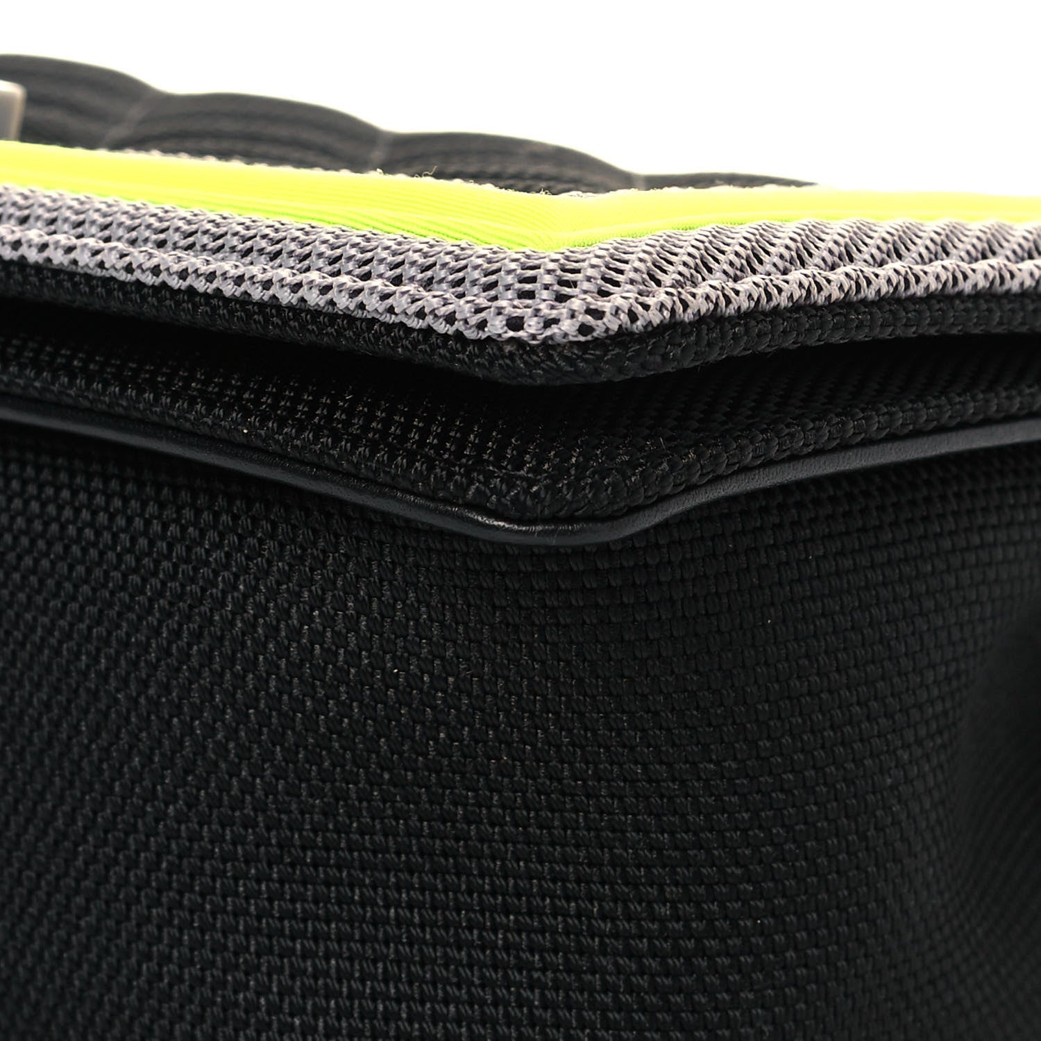Chanel Canvas Quilted Medium Fluo Boy Flap Black Grey Yellow 9 of 12