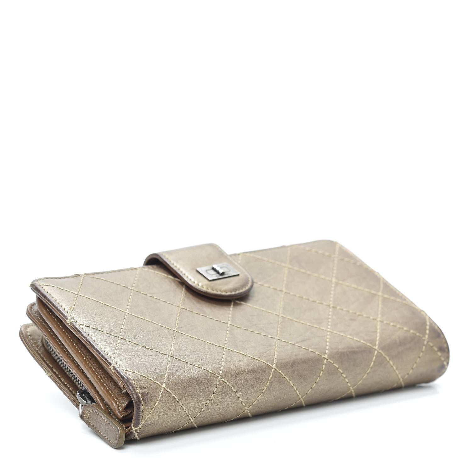 Chanel Metallic Aged Calfskin Stitched Reissue Flap Wallet Bronze 4 of 9