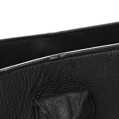 Burberry Derby Calfskin House Check Medium Banner Tote Black 18 of 28