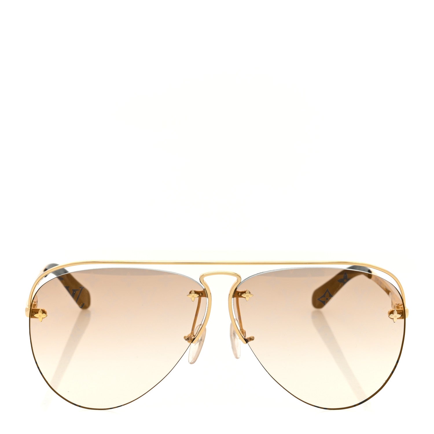 Louis Vuitton Monogram Grease Sunglasses Z1366E Gold 2 of 8