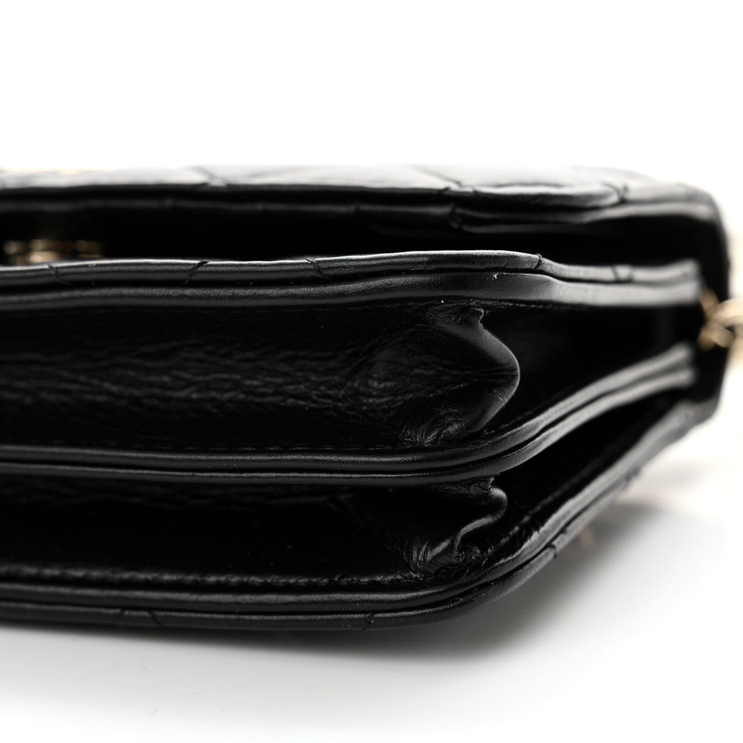 Chanel Calfskin Quilted Mini Maxi Pearls Wallet On Chain WOC Black 10 of 11