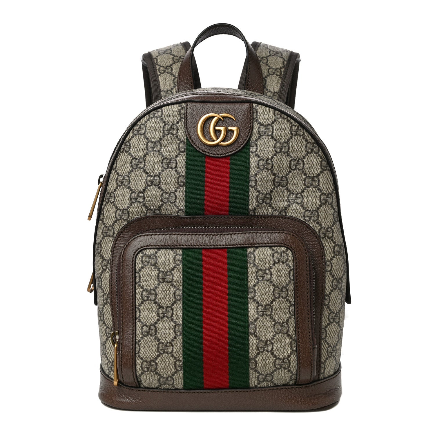 Gucci GG Supreme Monogram Calfskin Web Small Ophidia Day Backpack Beige Ebony New Acero 1 of 11
