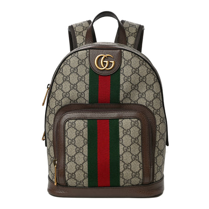Gucci GG Supreme Monogram Calfskin Web Small Ophidia Day Backpack Beige Ebony New Acero 1 of 11