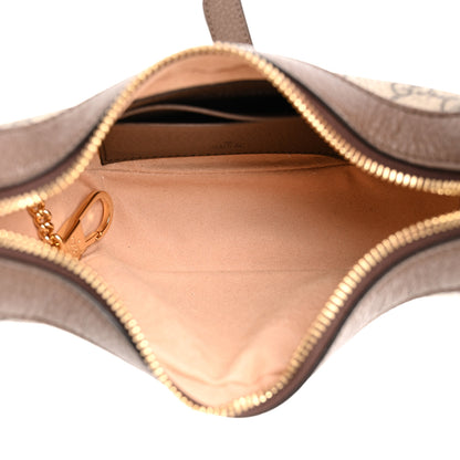 Gucci GG Supreme Monogram Textured Calfskin Web Mini Ophidia Half Moon Hobo Beige Ebony New Acero 5 of 10
