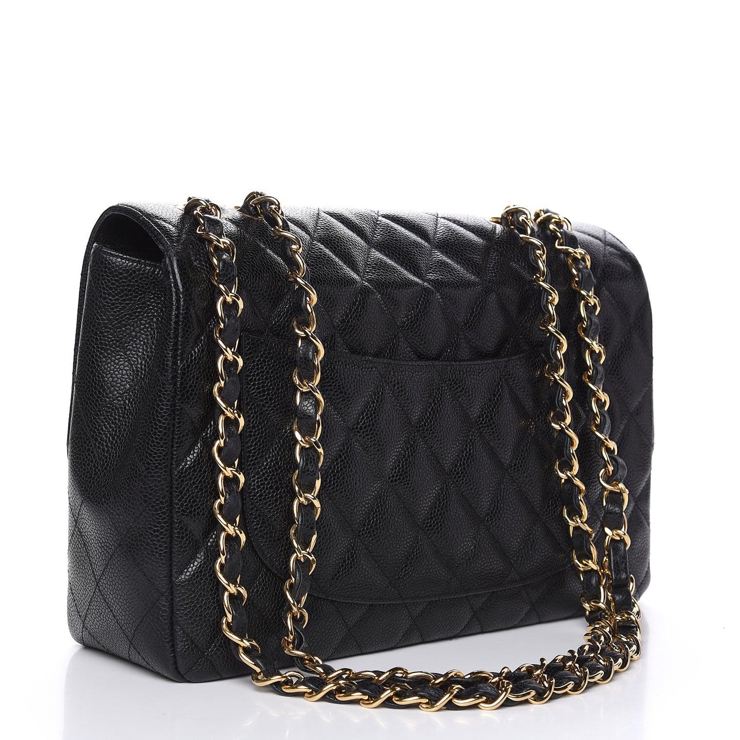 Caviar Quilted Jumbo Single Flap Black