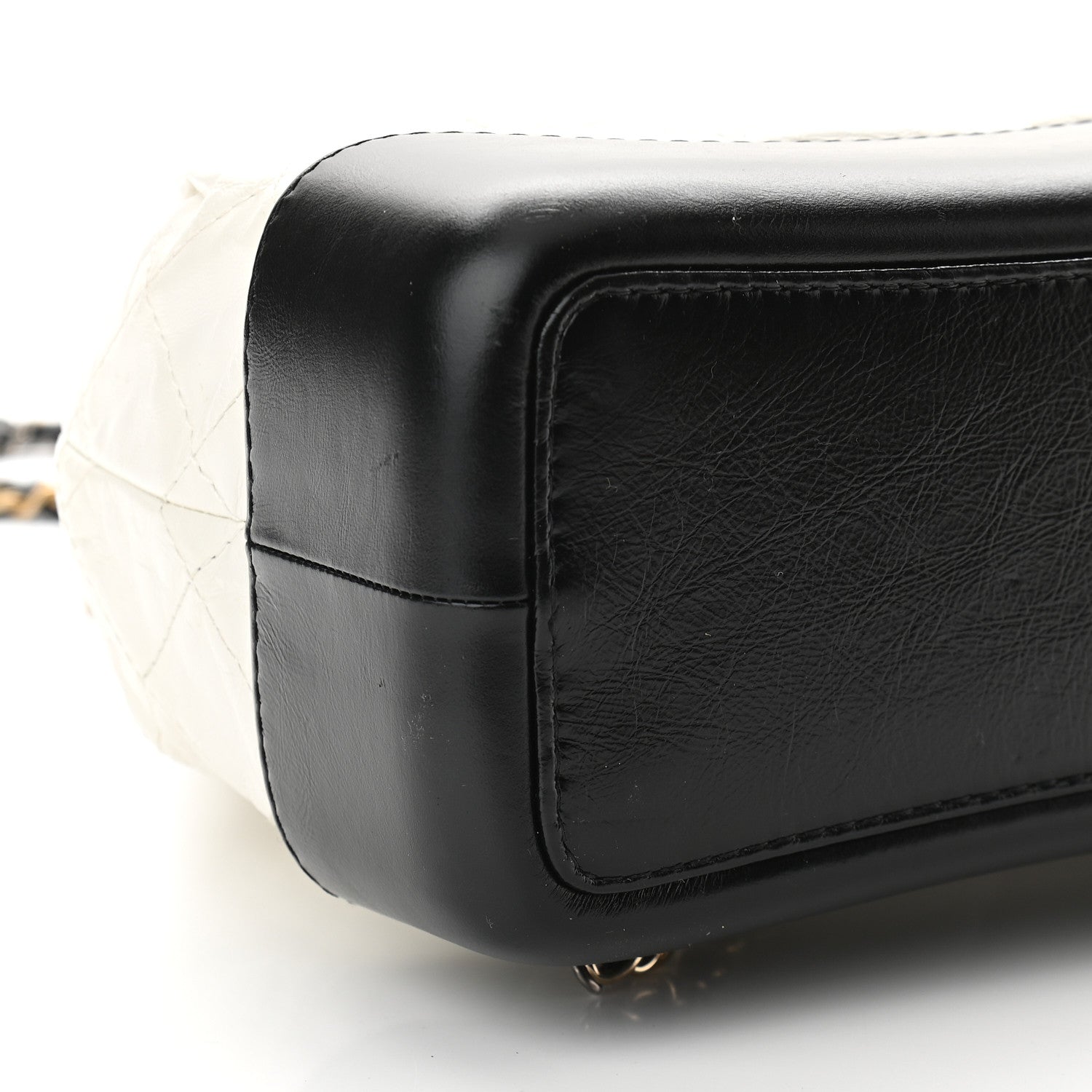 Chanel Aged Calfskin Quilted Small Gabrielle Backpack Black White 8 of 9