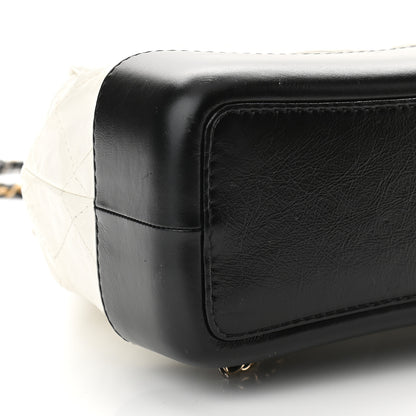 Chanel Aged Calfskin Quilted Small Gabrielle Backpack Black White 8 of 9